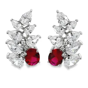 Pear Shaped Ruby Glam Earrings