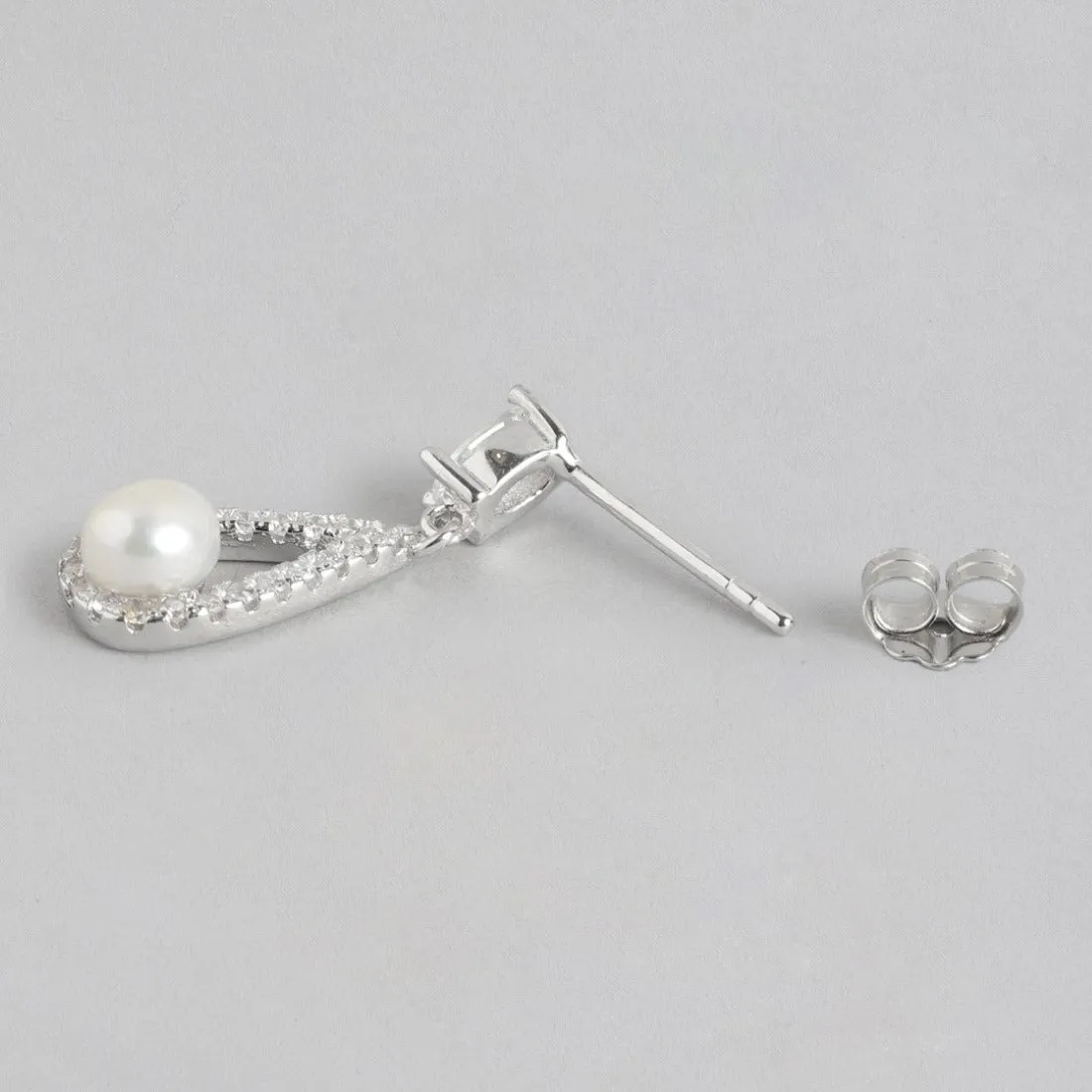 Pearl Radiance Drops Rhodium-Plated 925 Sterling Silver Earrings