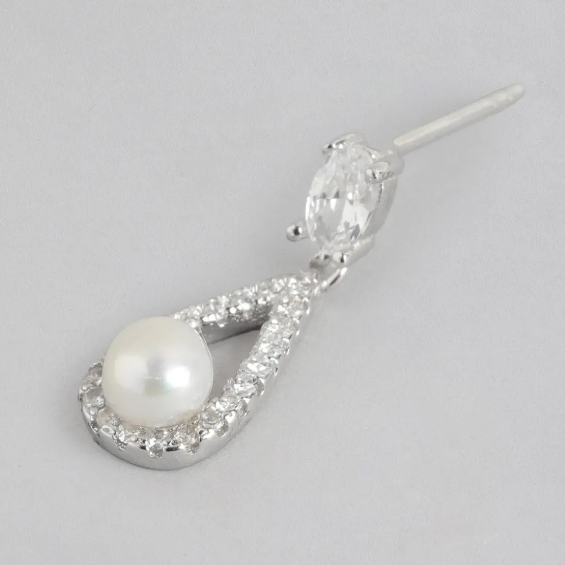 Pearl Radiance Drops Rhodium-Plated 925 Sterling Silver Earrings