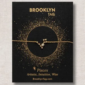 Pisces Zodiac Constellation Bracelet with Zircon