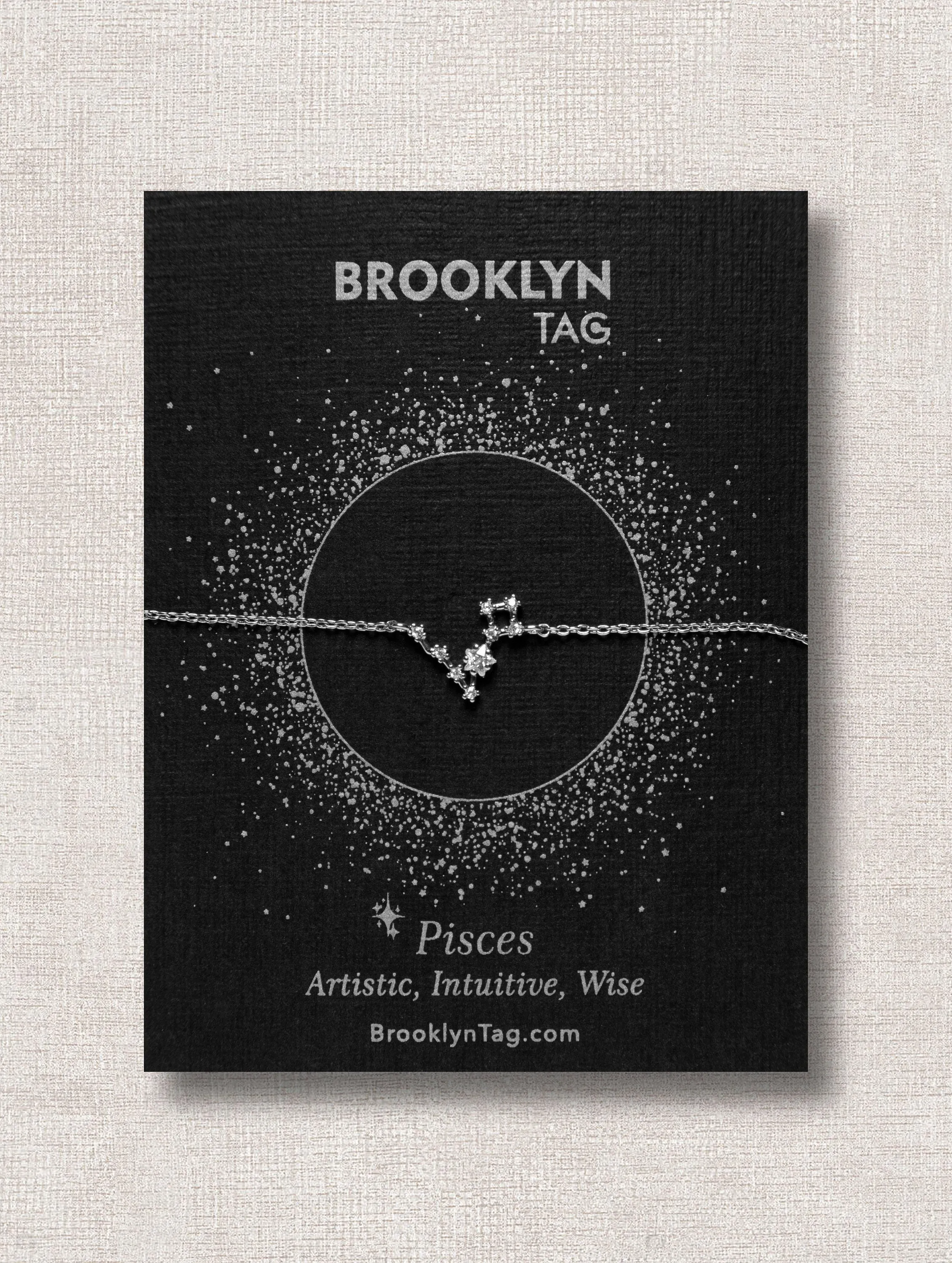 Pisces Zodiac Constellation Bracelet with Zircon