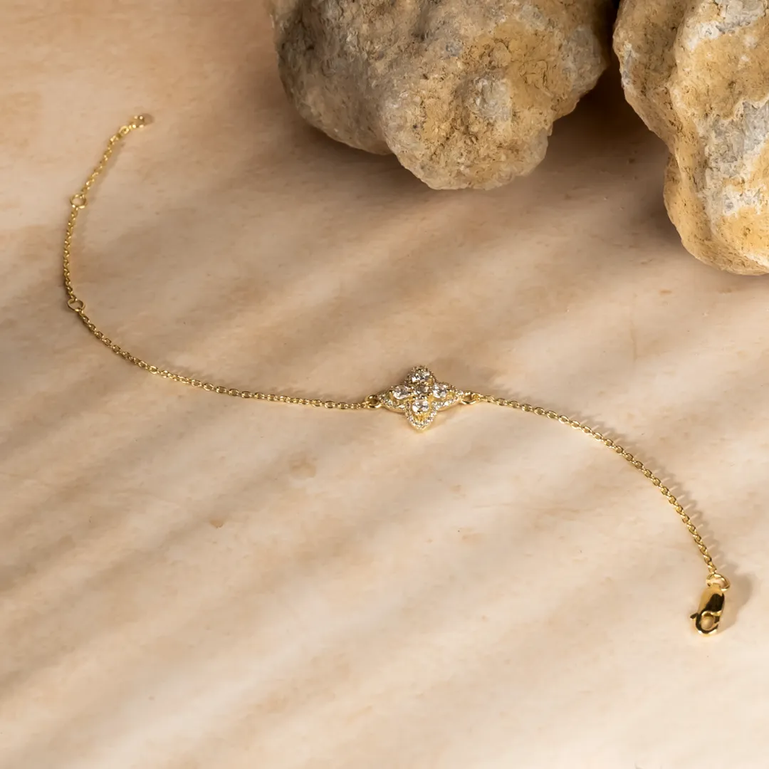 Pretty Women 925 Sterling Silver Zircon Bracelet