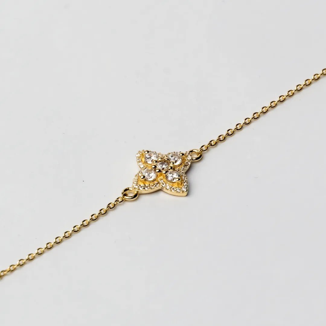 Pretty Women 925 Sterling Silver Zircon Bracelet