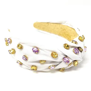 Purple Gold Jeweled Knot Headband