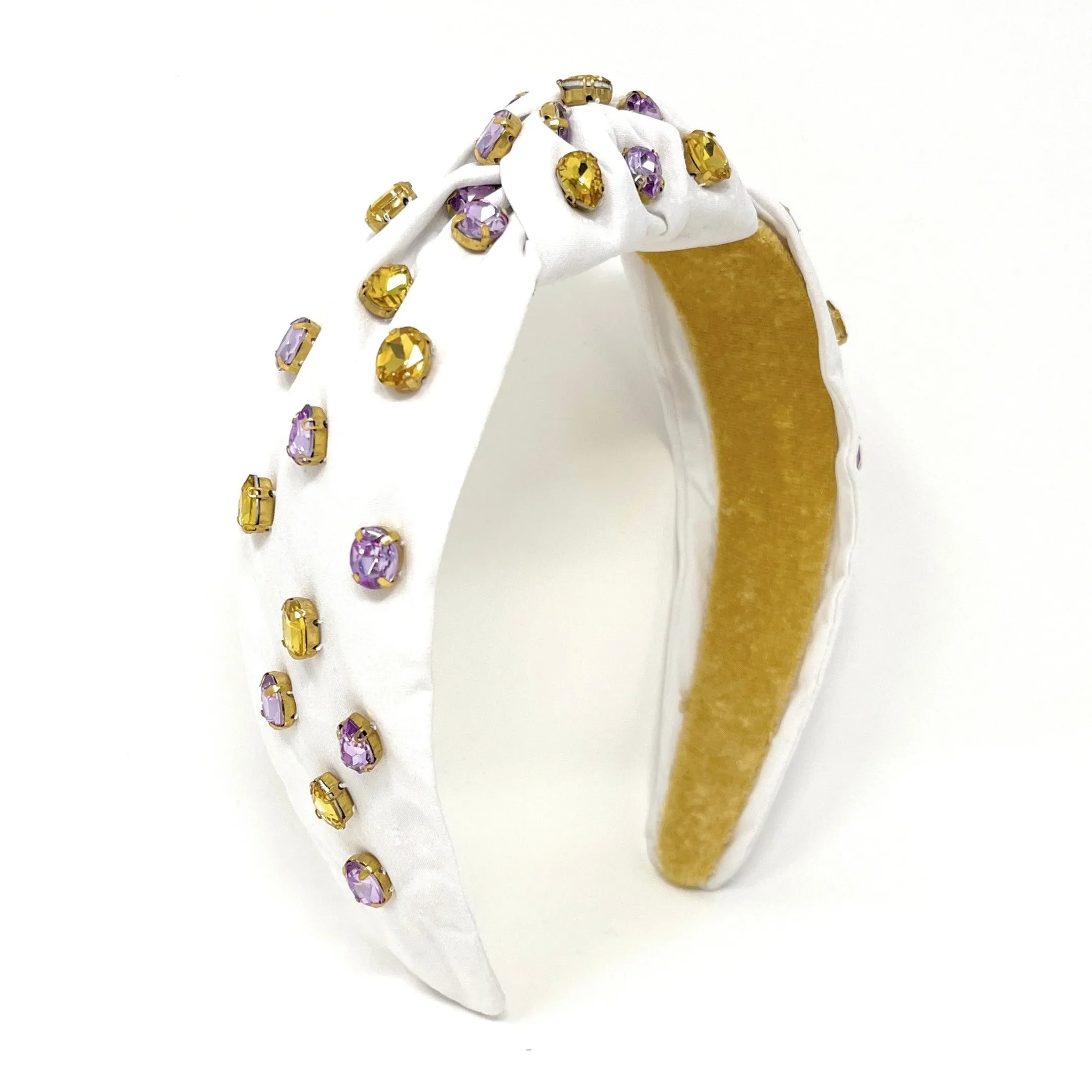 Purple Gold Jeweled Knot Headband