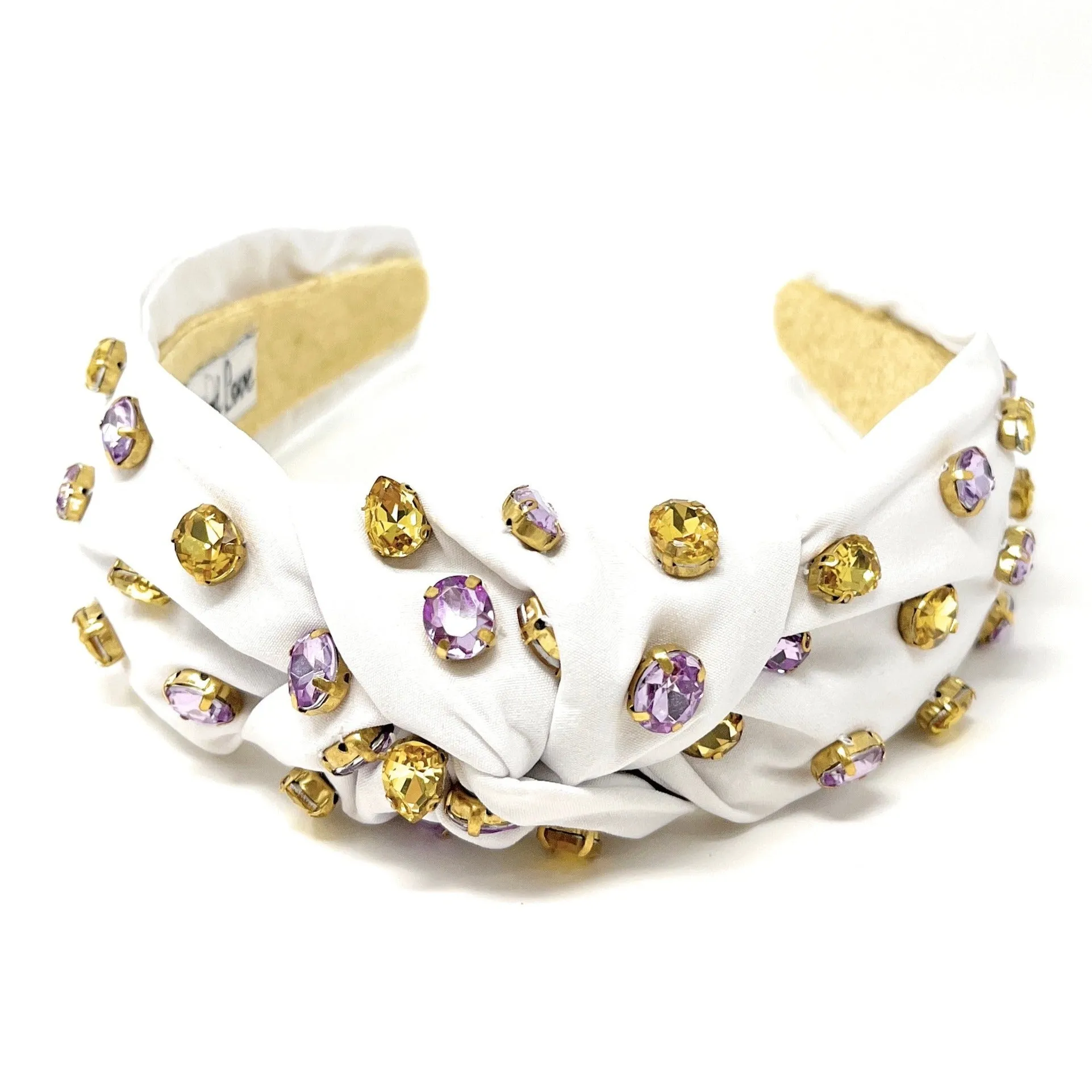 Purple Gold Jeweled Knot Headband