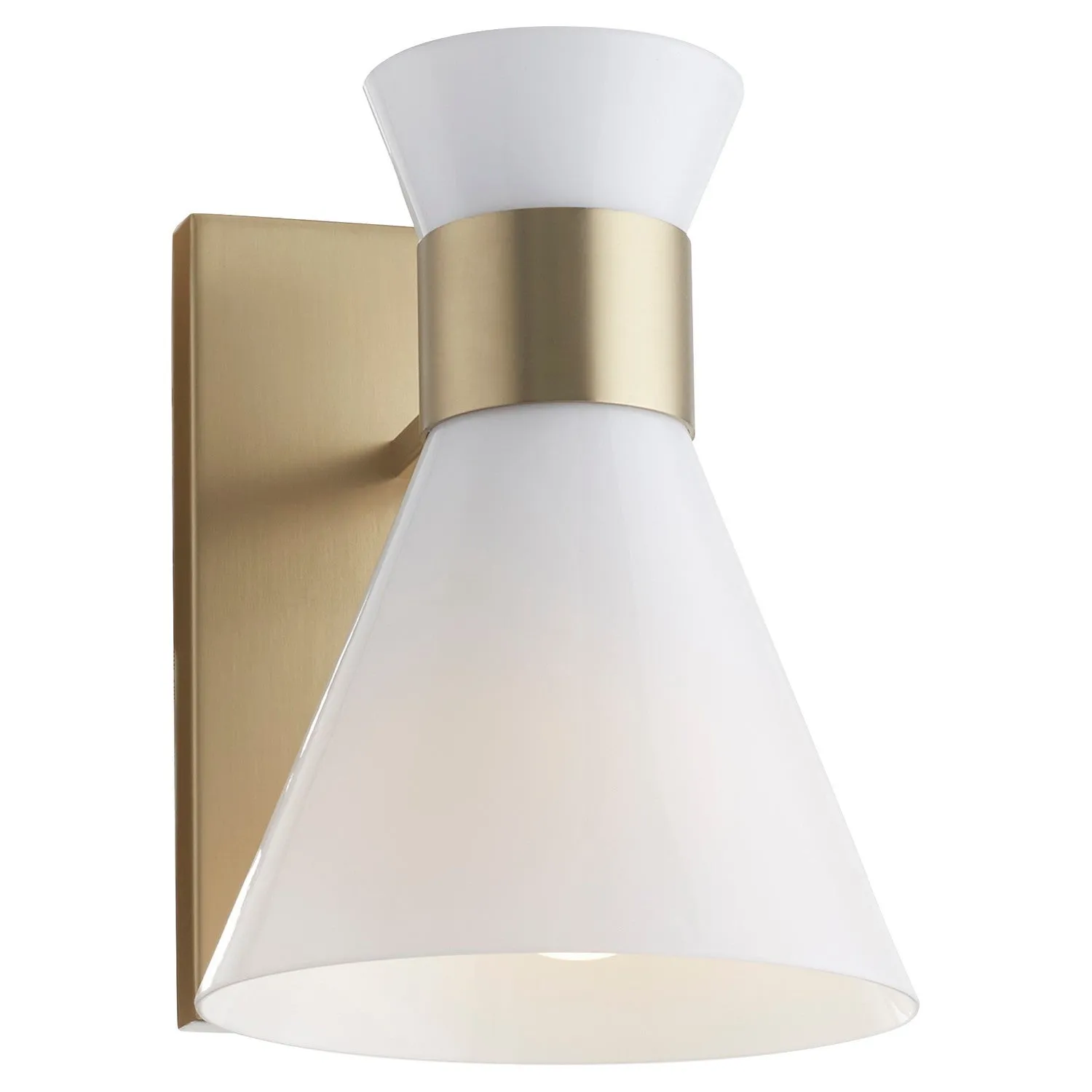 Quorum Beldar 5119-1-80 Wall Mount - Aged Brass W/ Gloss Opal