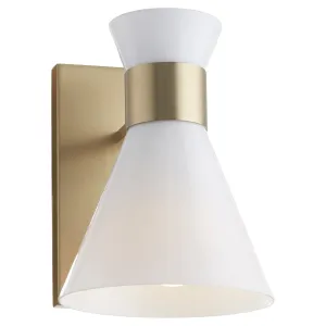 Quorum Beldar 5119-1-80 Wall Mount - Aged Brass W/ Gloss Opal