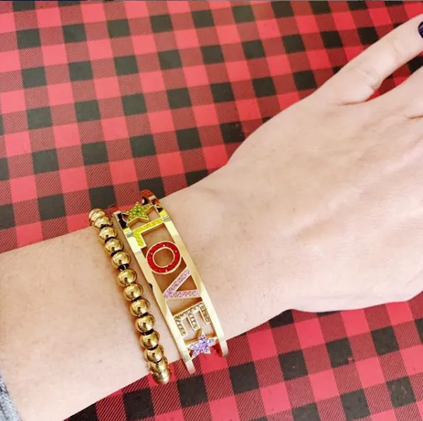 Rainbow Love Letter Cuff Bracelet