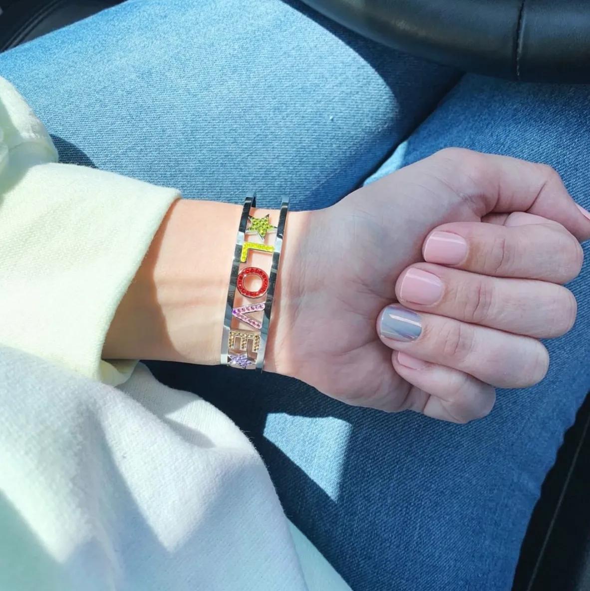 Rainbow Love Letter Cuff Bracelet