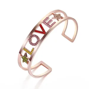 Rainbow Love Letter Cuff Bracelet