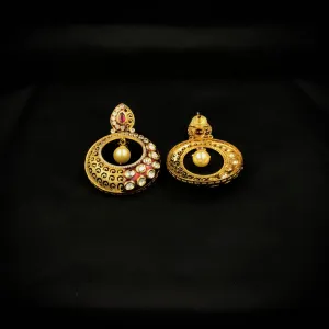 Red Kundan Chandbali 7421-0881