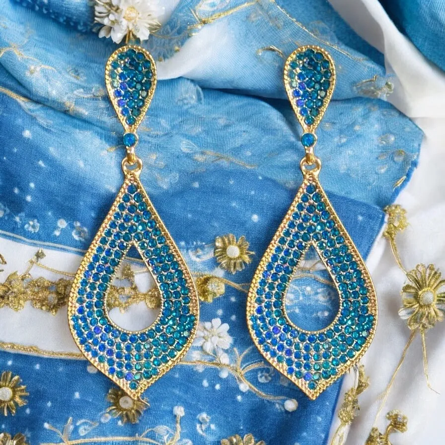 Renee Earrings - Blue Zircon