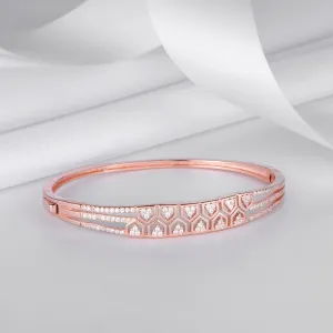 Rose Gold Plated CZ-Studded 925 Sterling Silver Bracelet