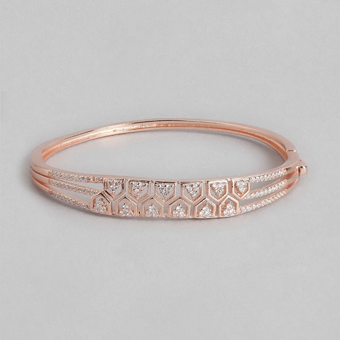 Rose Gold Plated CZ-Studded 925 Sterling Silver Bracelet