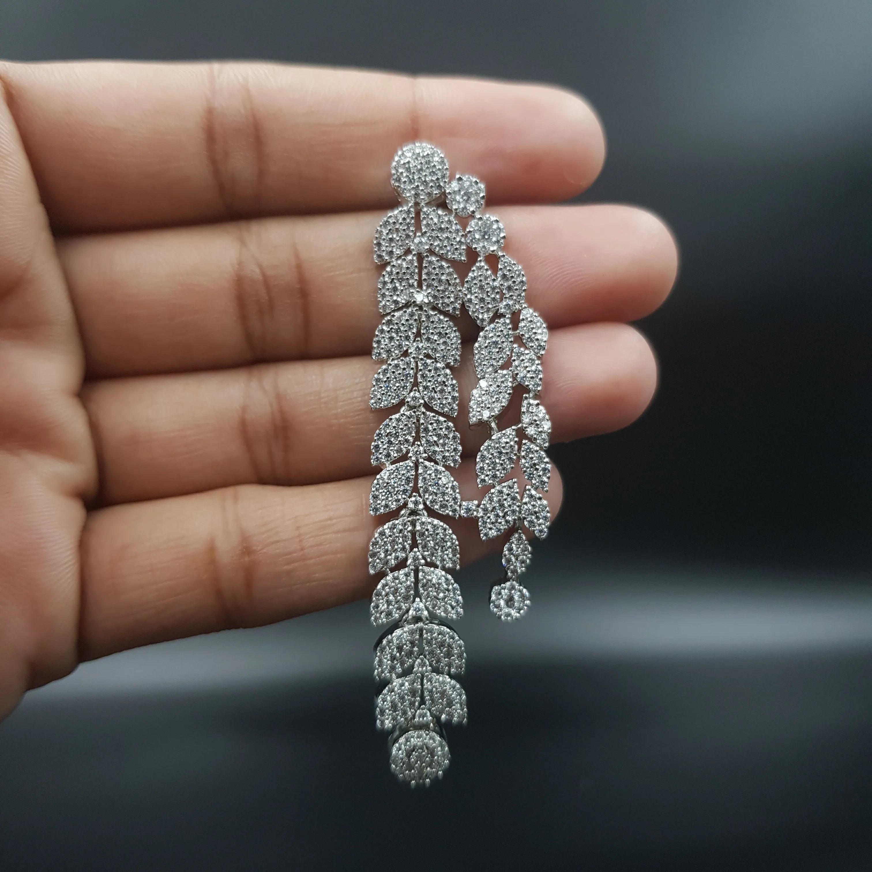 Round Neck Zircon/AD Necklace Set 10787-69