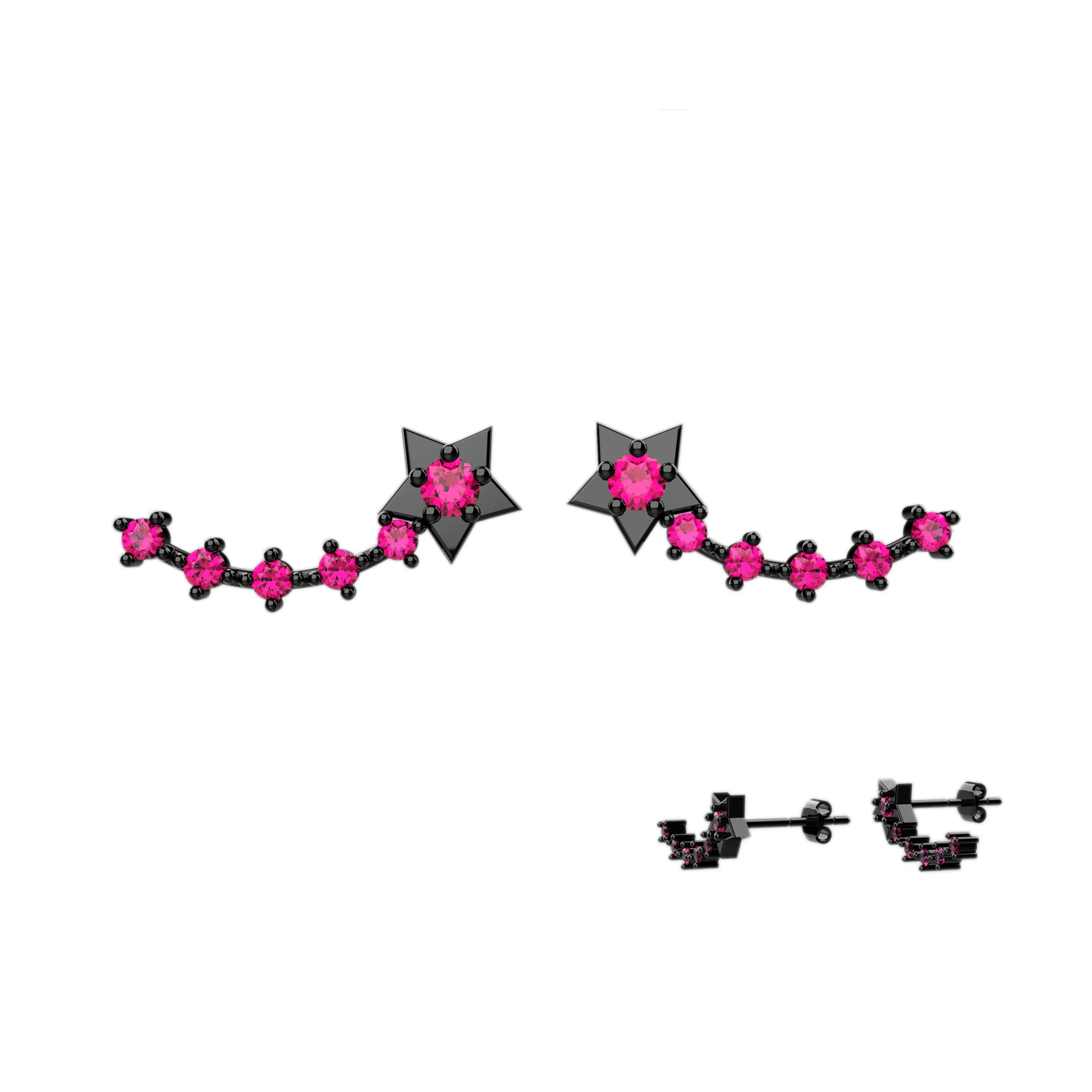 Ruby Gems Star Stud Ear Climber