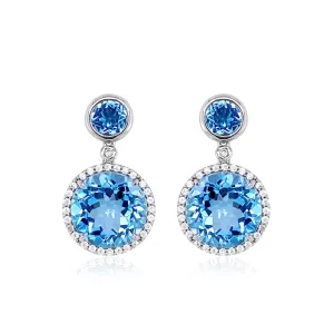 SIGNATURE Earrings (1287) - Blue Topaz / SS