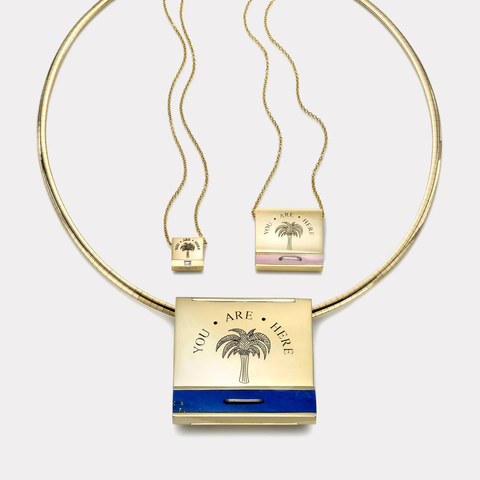 Signature Matchbook Pendant- Pink Opal