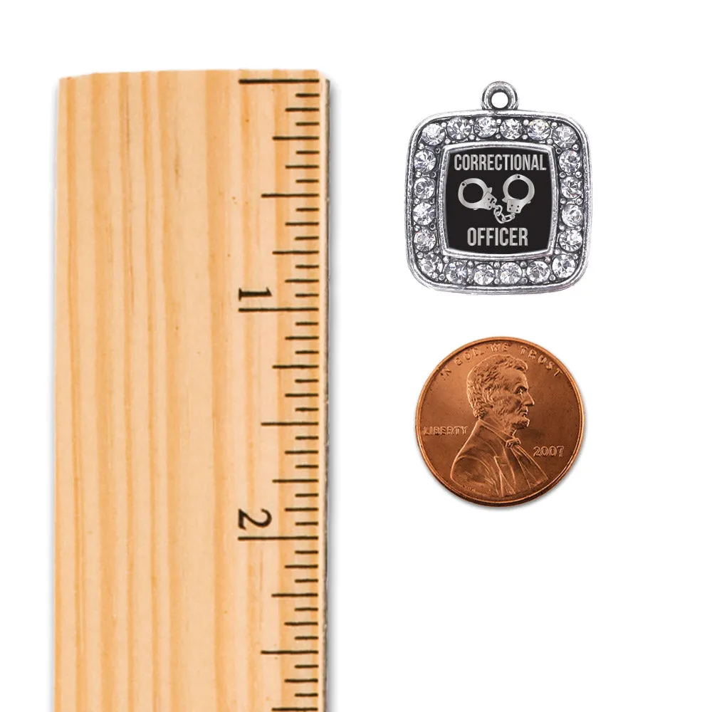 Silver Correctional Officer Square Charm Toggle Bracelet