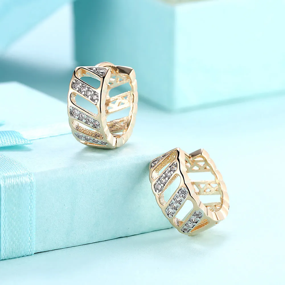 SKMEI LKN038 Simple Round Earrings Hoops w/ Hollow Pattern