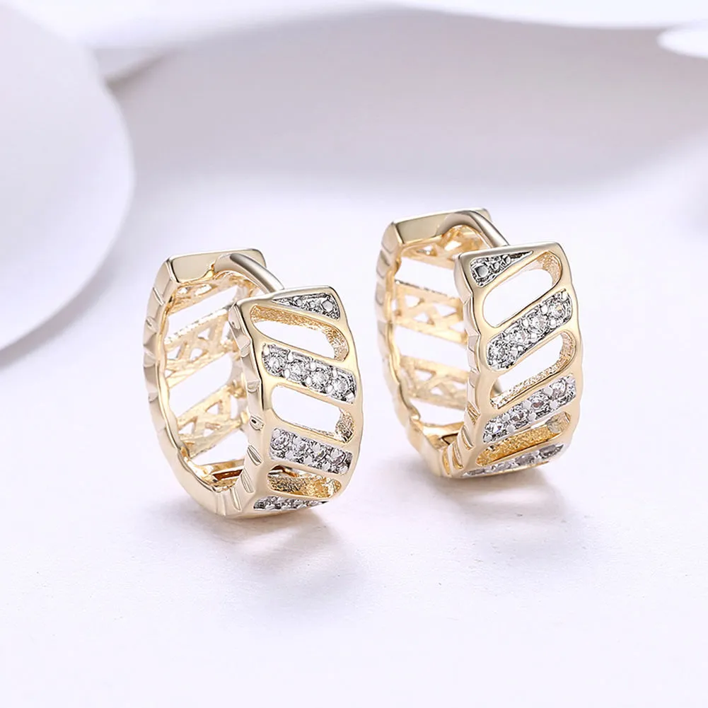 SKMEI LKN038 Simple Round Earrings Hoops w/ Hollow Pattern