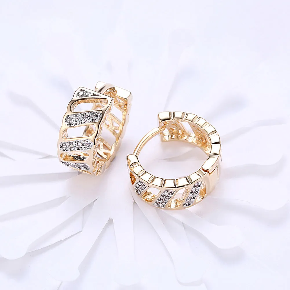 SKMEI LKN038 Simple Round Earrings Hoops w/ Hollow Pattern
