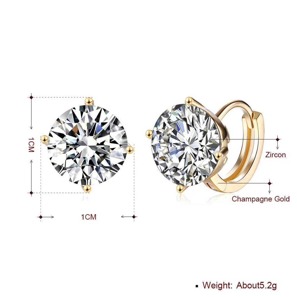 SKMEI LKN042 Zirconia Diamond Earrings Hoops for Women