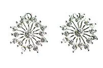 Snowflake Earrings Round Studs
