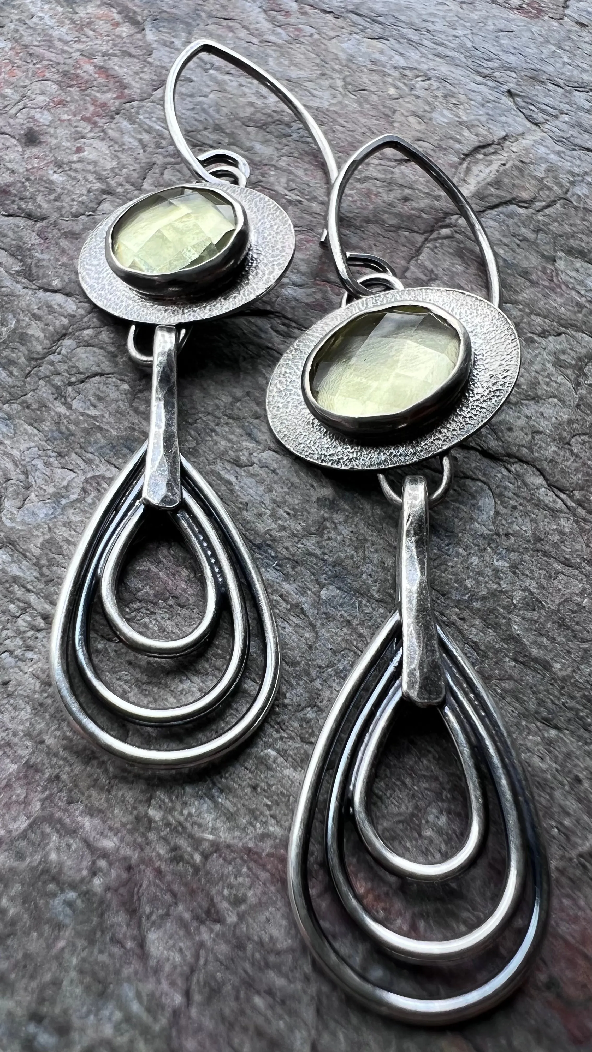 SOLD Lemon Topaz Sterling Silver Earrings - Genuine Lemon Topaz and Sterling Silver Teardrop Earrings