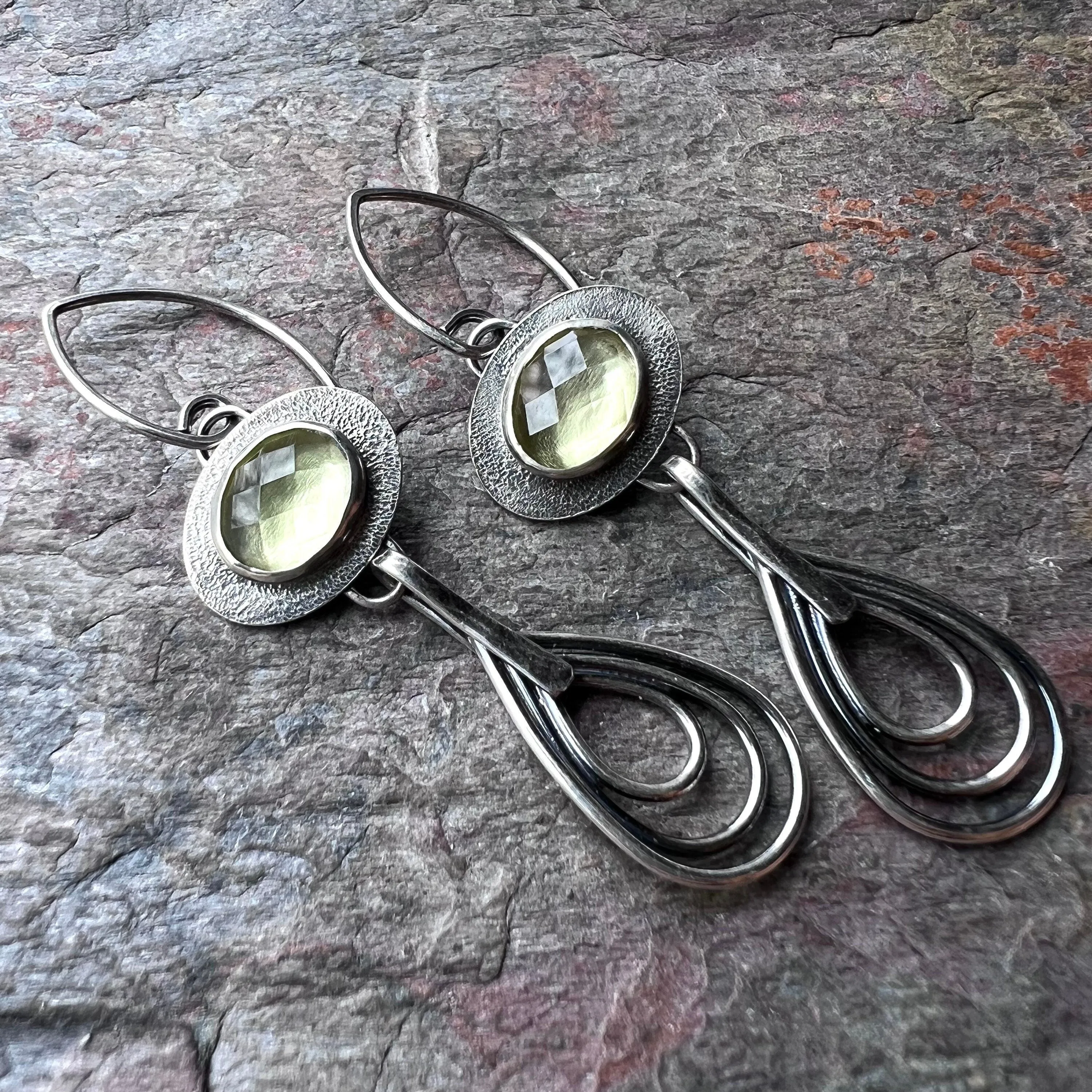SOLD Lemon Topaz Sterling Silver Earrings - Genuine Lemon Topaz and Sterling Silver Teardrop Earrings