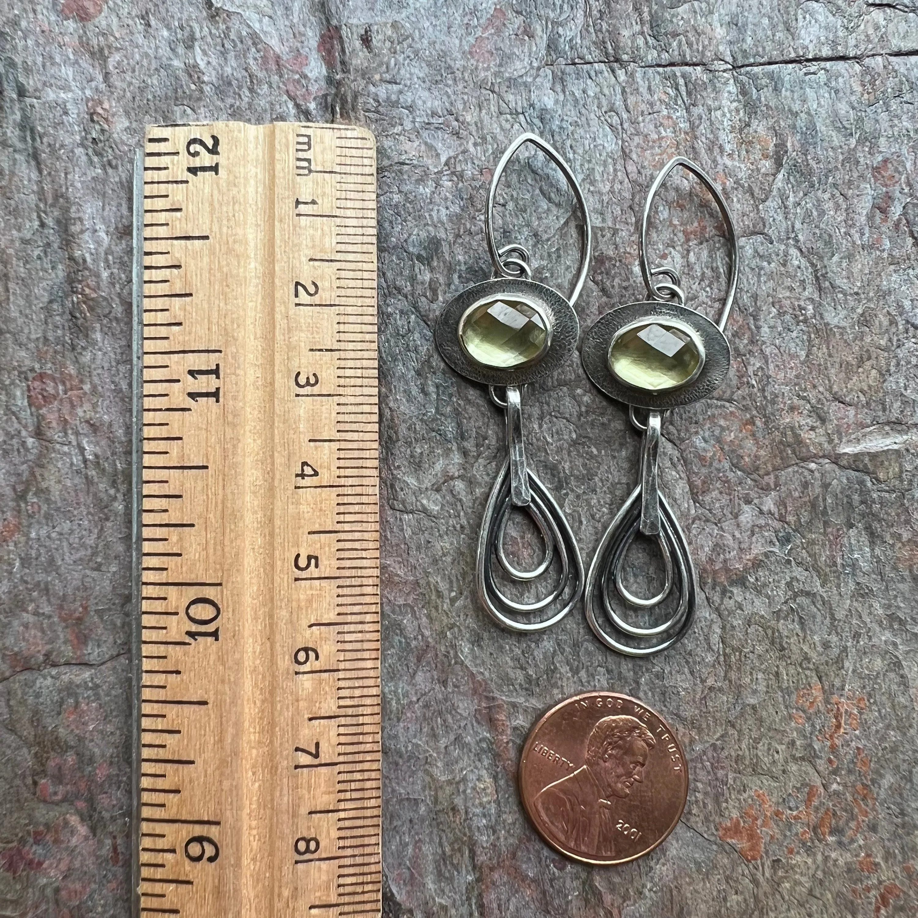 SOLD Lemon Topaz Sterling Silver Earrings - Genuine Lemon Topaz and Sterling Silver Teardrop Earrings