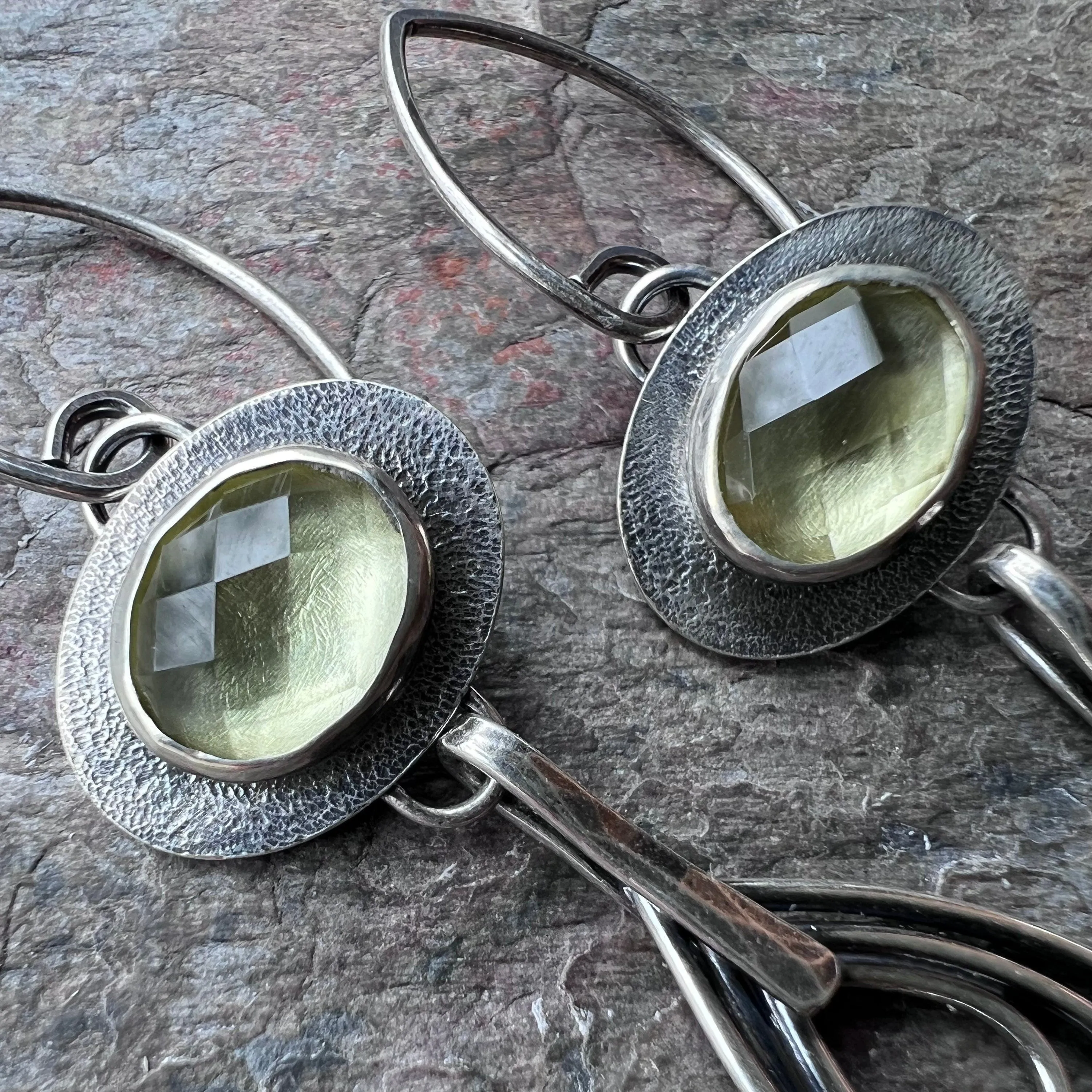 SOLD Lemon Topaz Sterling Silver Earrings - Genuine Lemon Topaz and Sterling Silver Teardrop Earrings