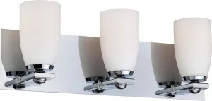 Sphere 3 Light Vanity In Chrome and White Opal Glass
