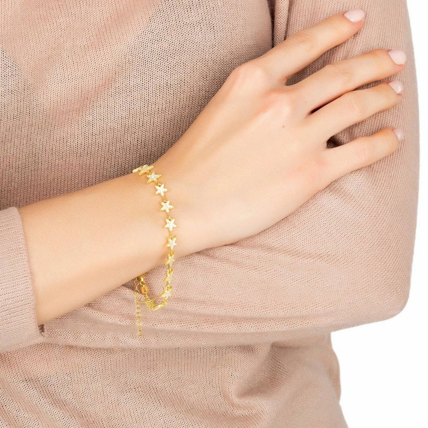 Star Strand Tennis Bracelet Gold