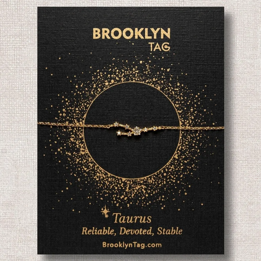 Taurus Zodiac Constellation Bracelet with Zircon