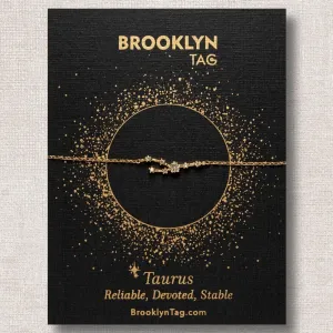 Taurus Zodiac Constellation Bracelet with Zircon