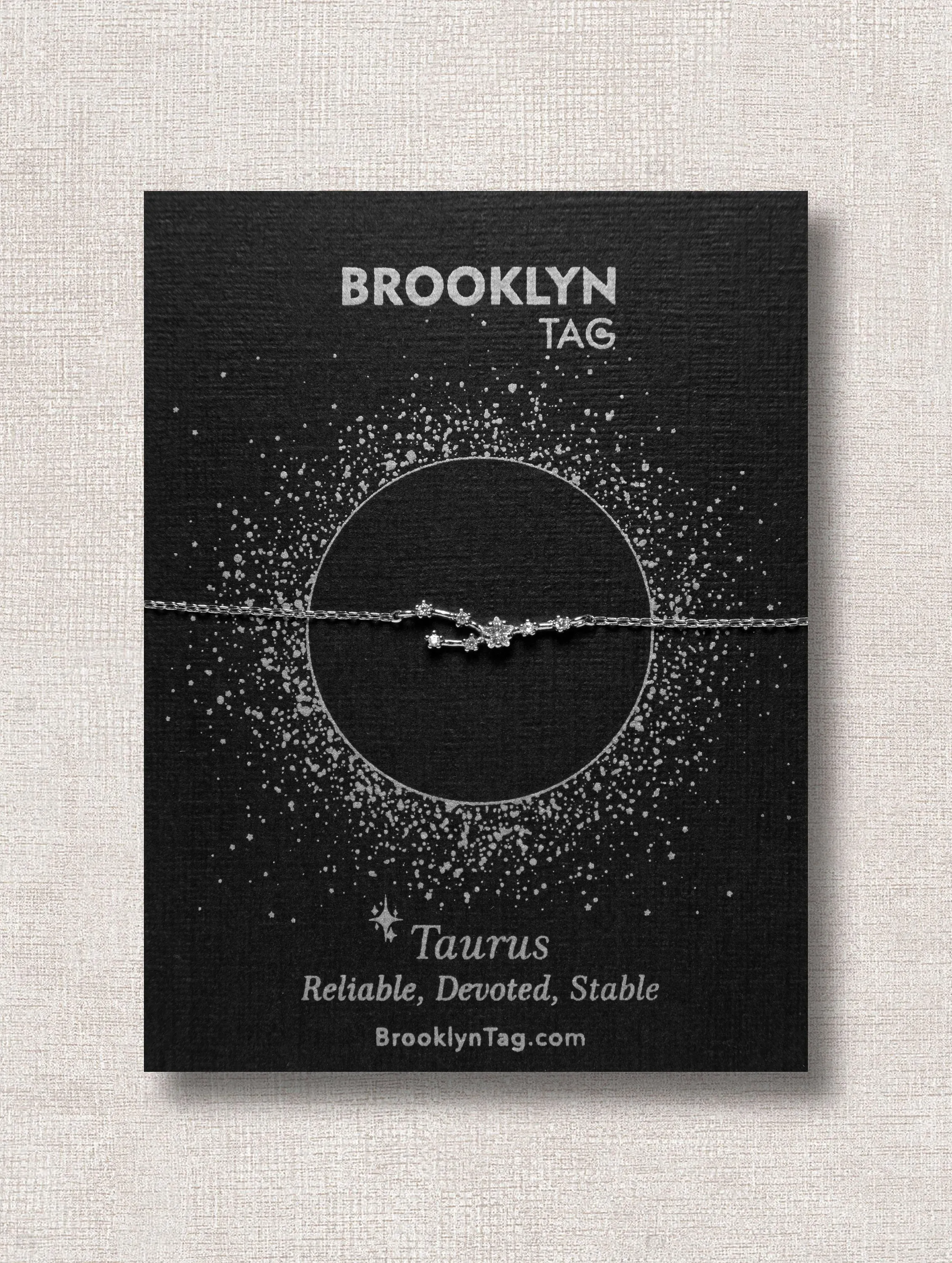 Taurus Zodiac Constellation Bracelet with Zircon