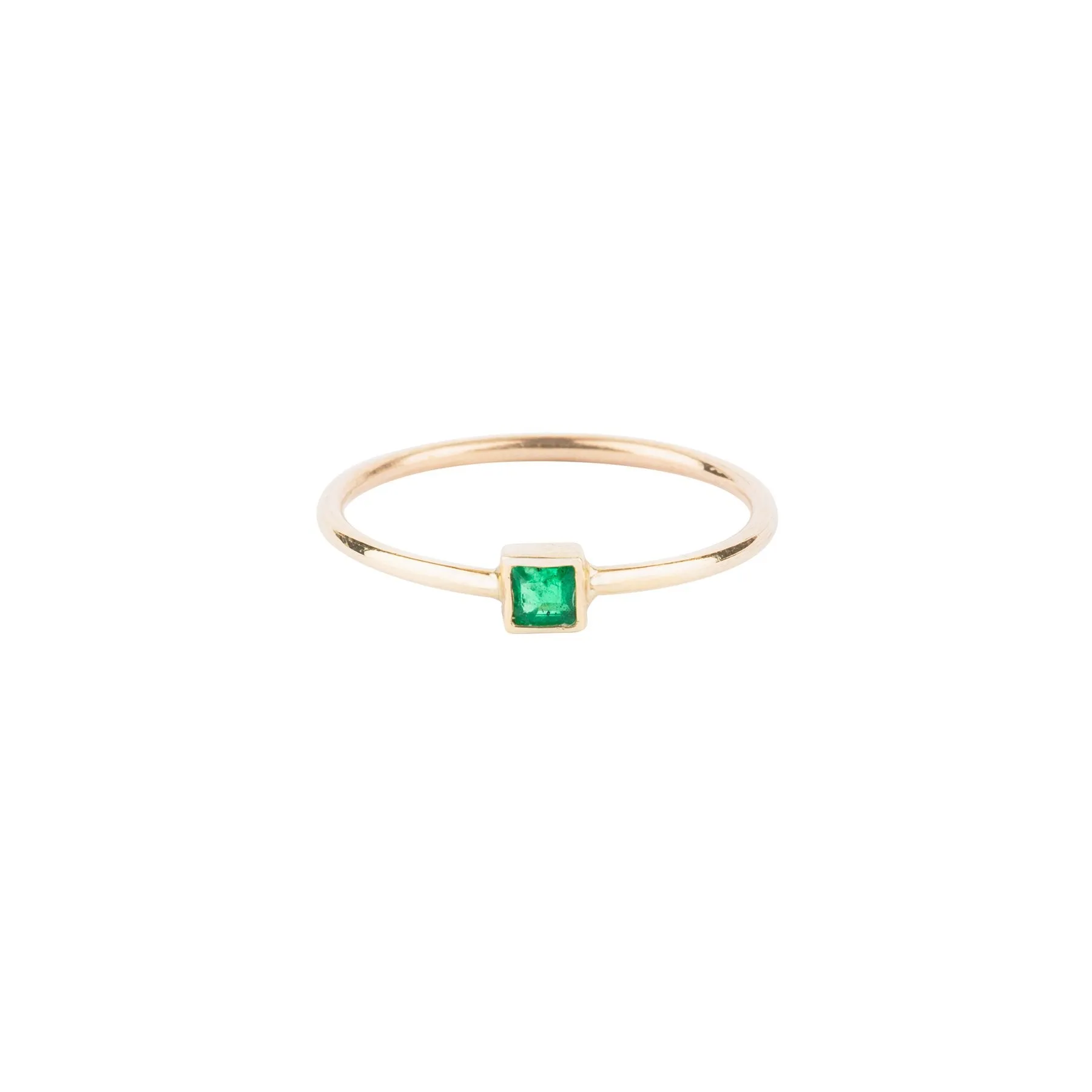 Tiny Princess Cut Emerald Ring