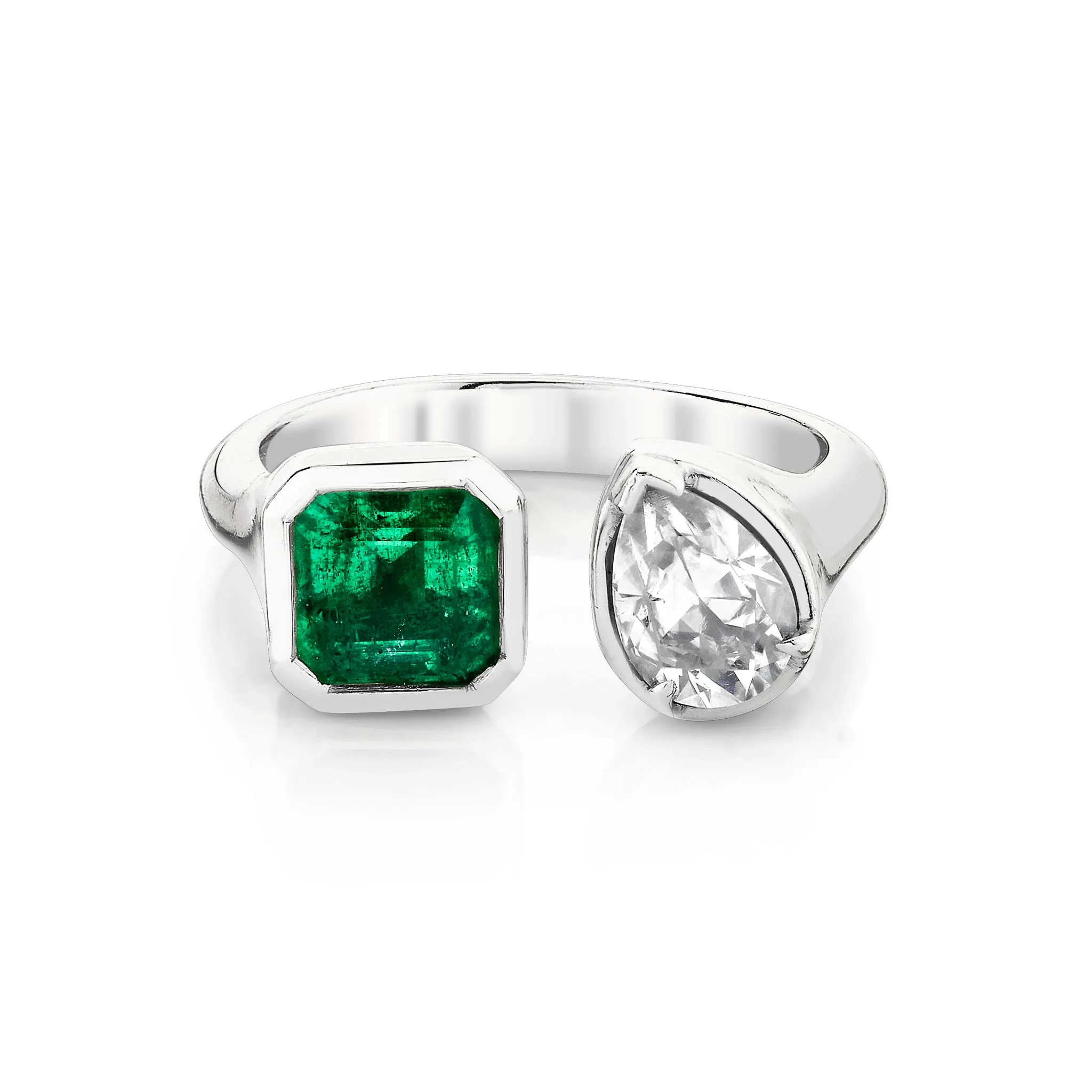 Toi Et Moi Emerald & Diamond Ring