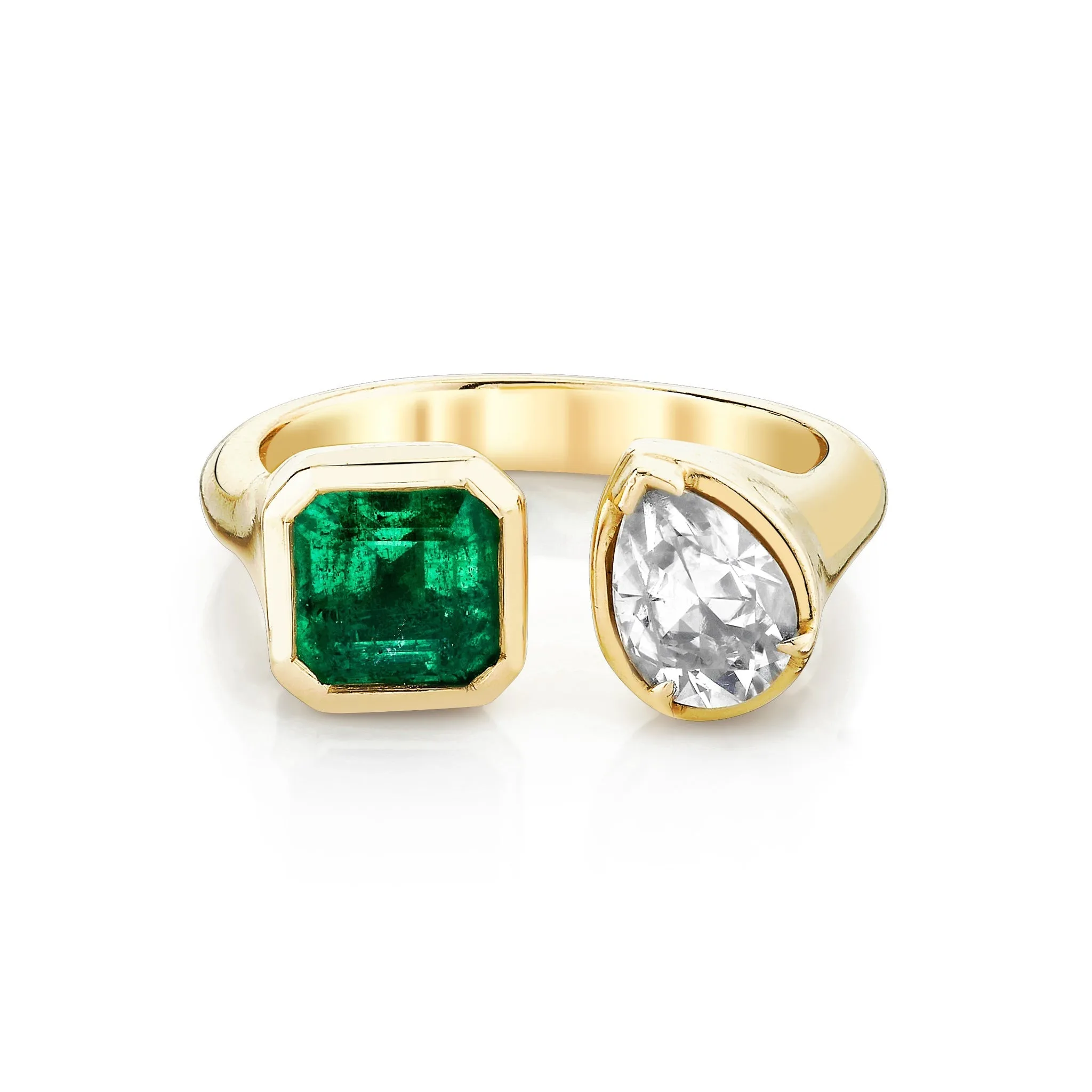 Toi Et Moi Emerald & Diamond Ring
