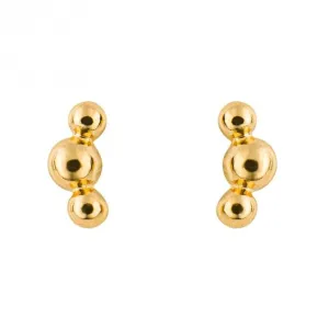 Tri Ball Gold Plated Studs Earrings E6276