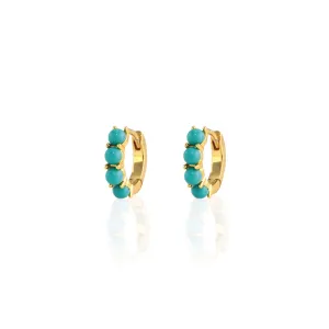 Turquoise Huggie Hoop Earrings