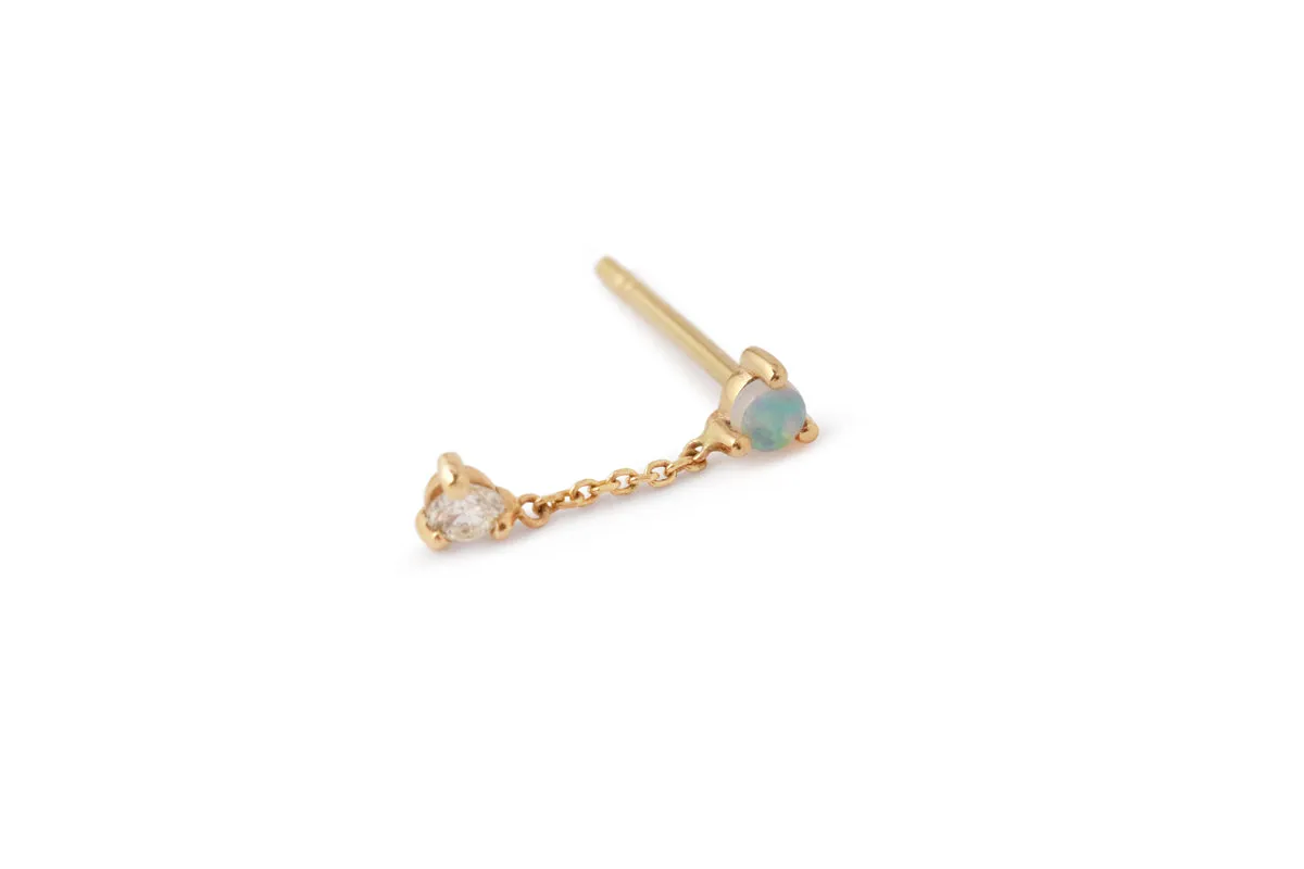 Two-Step Chain Earring (Half Pair) by WWAKE