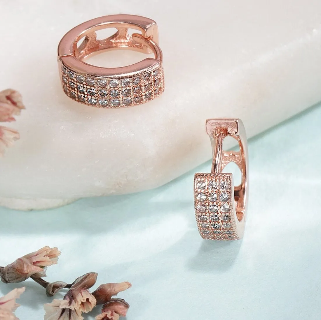 Unapologetic and Gorgeous 925 Silver Hoop Earrings in Rose Gold