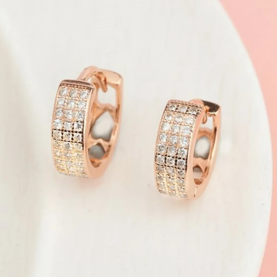 Unapologetic and Gorgeous 925 Silver Hoop Earrings in Rose Gold