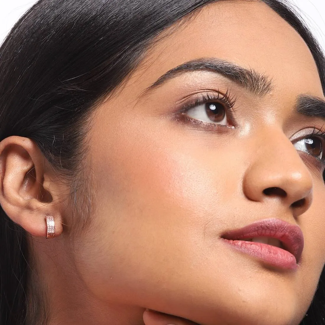 Unapologetic and Gorgeous 925 Silver Hoop Earrings in Rose Gold