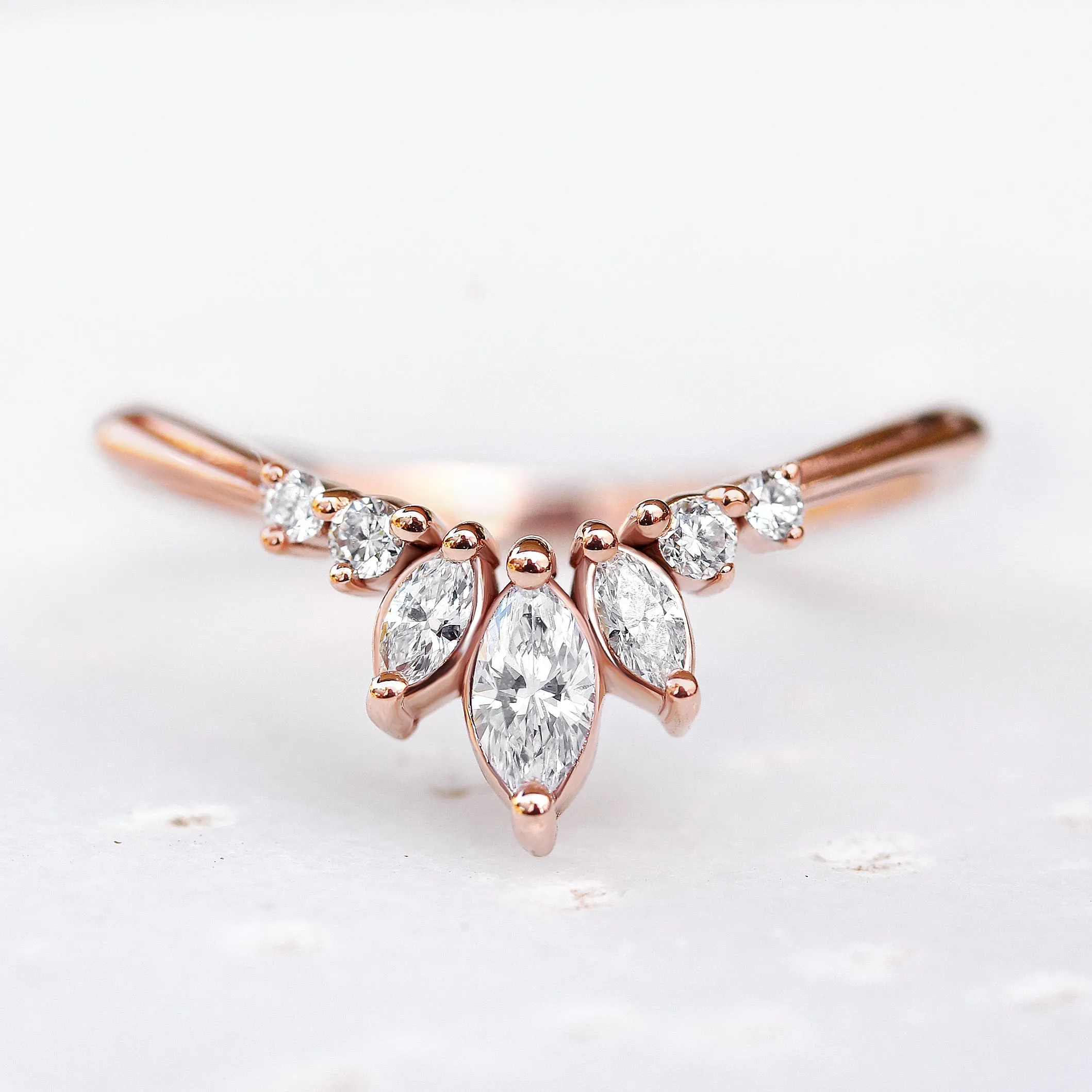 Unique Chevron Marquise Diamond Ring - "Danielle" ♥