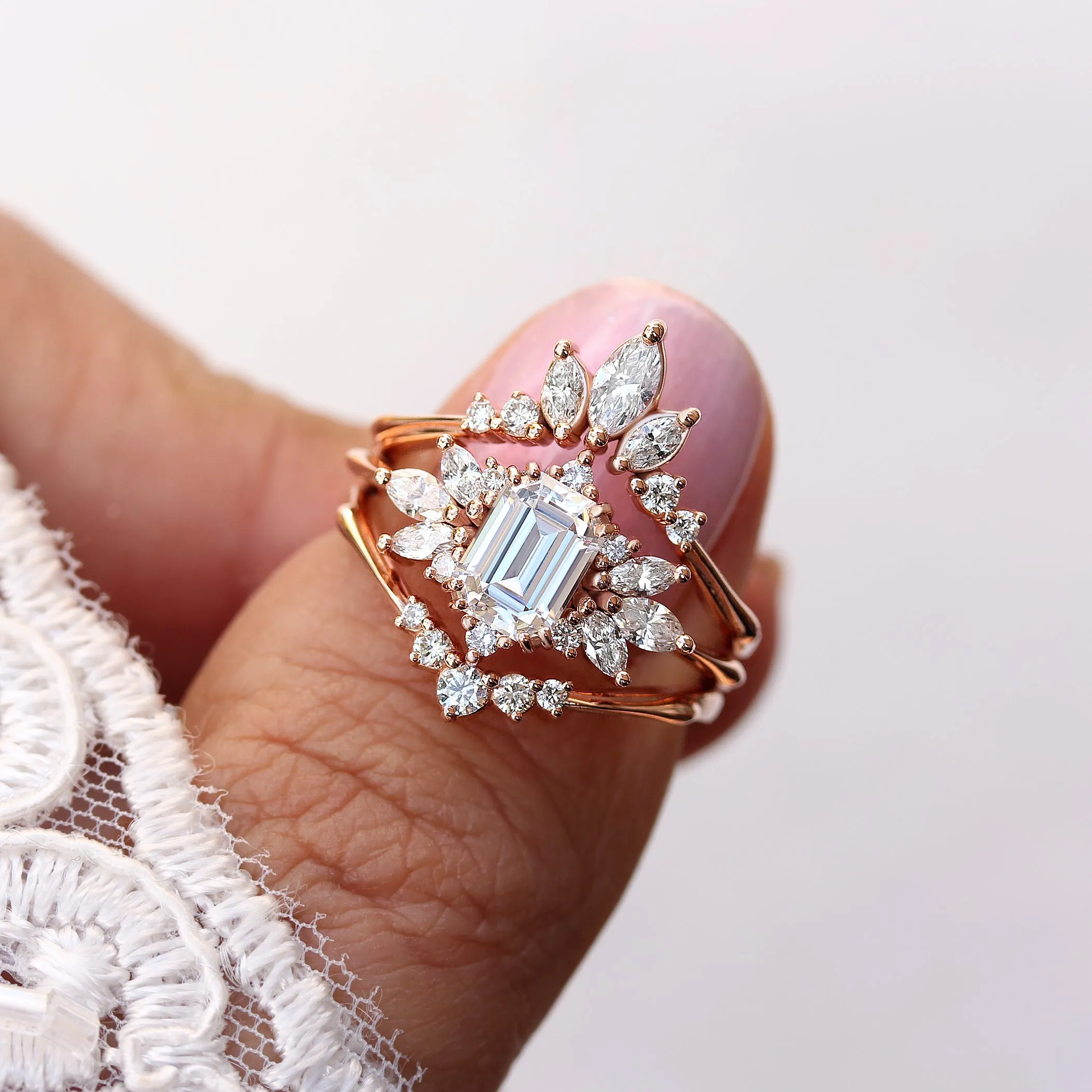 Unique Chevron Marquise Diamond Ring - "Danielle" ♥