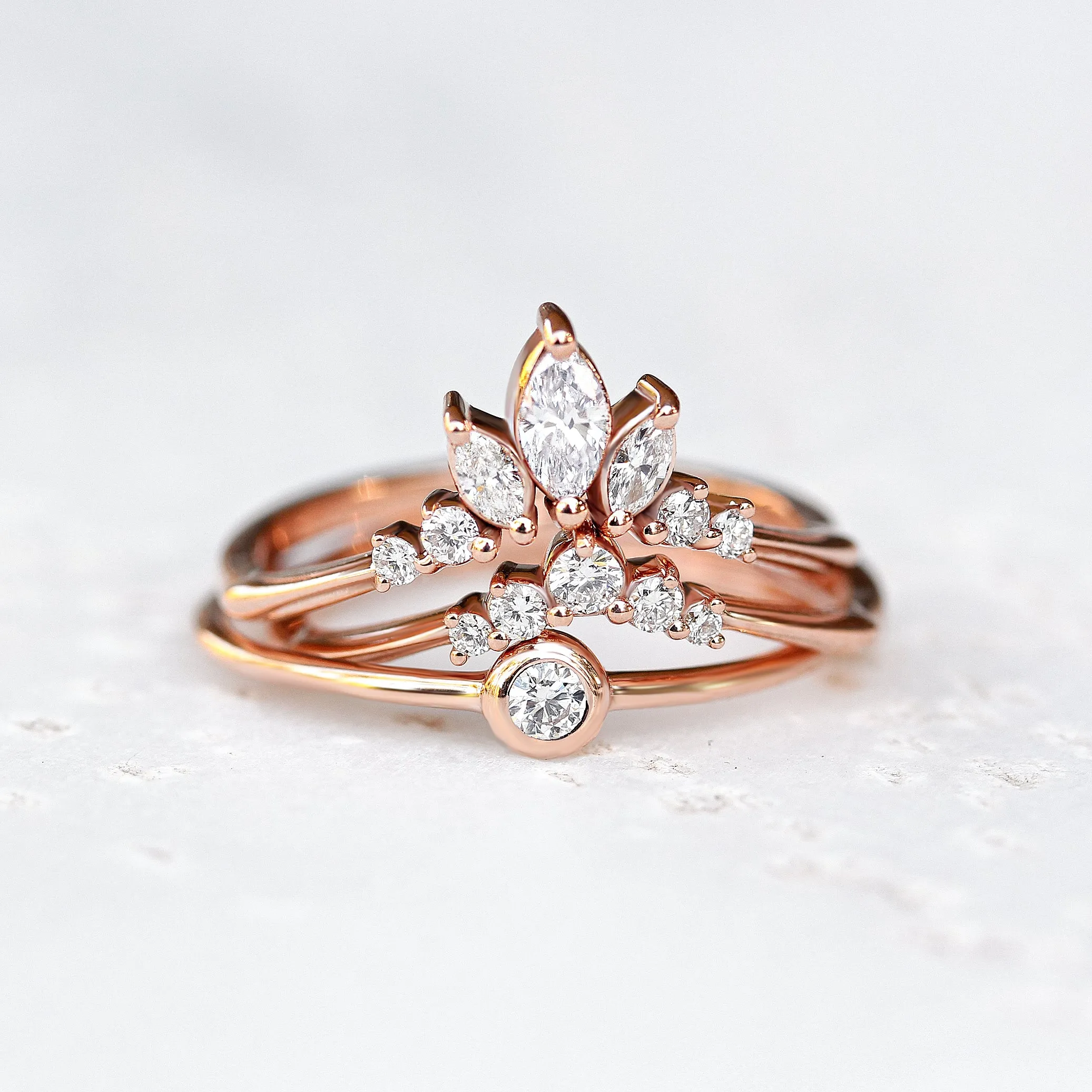 Unique Chevron Marquise Diamond Ring - "Danielle" ♥